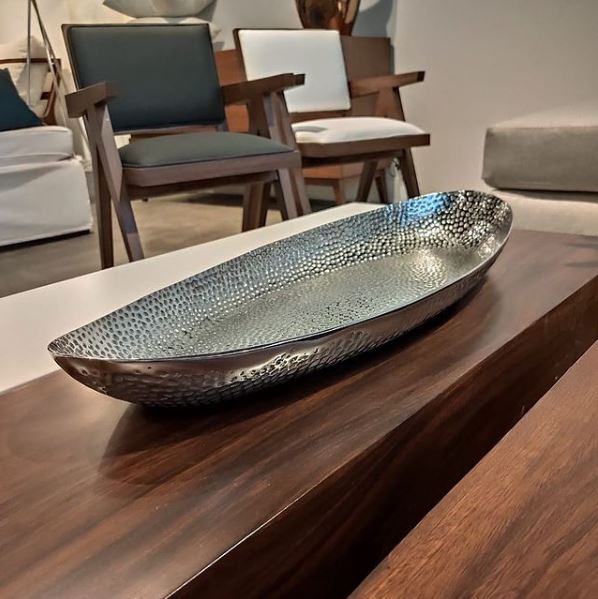 Platón amartillado plateado/ Silver large plato*